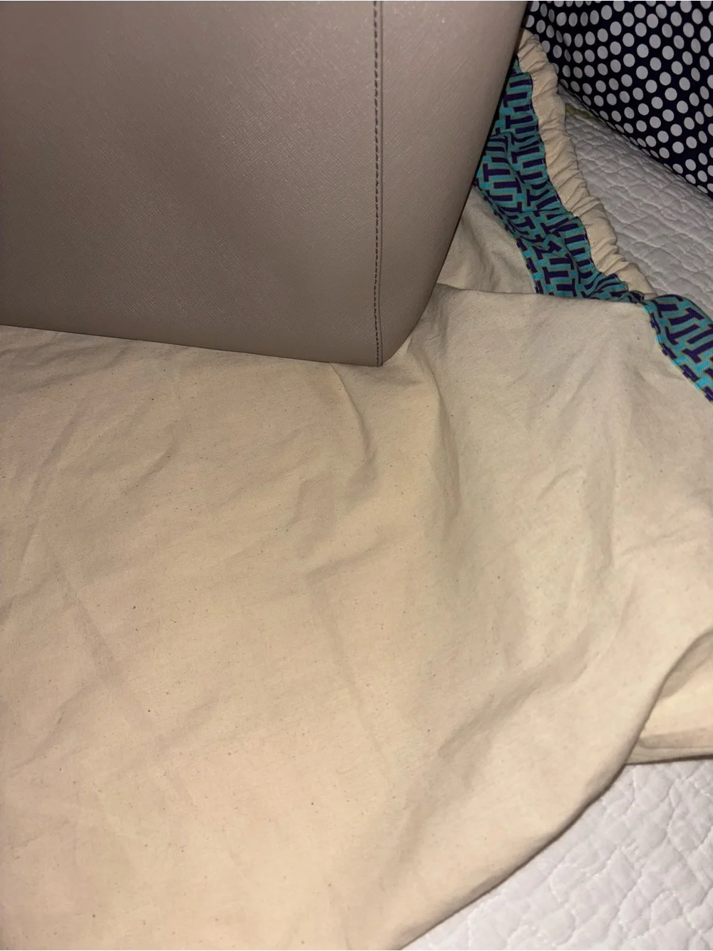 Tory Burch Gray Leather Saffiano Tote